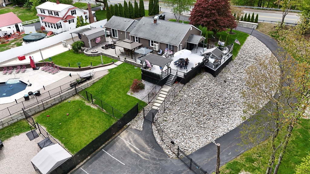 8 New Spencer Road Charlton, MA 01507 - Photo 42 of 42 an aerial view of a house with garden space and street view