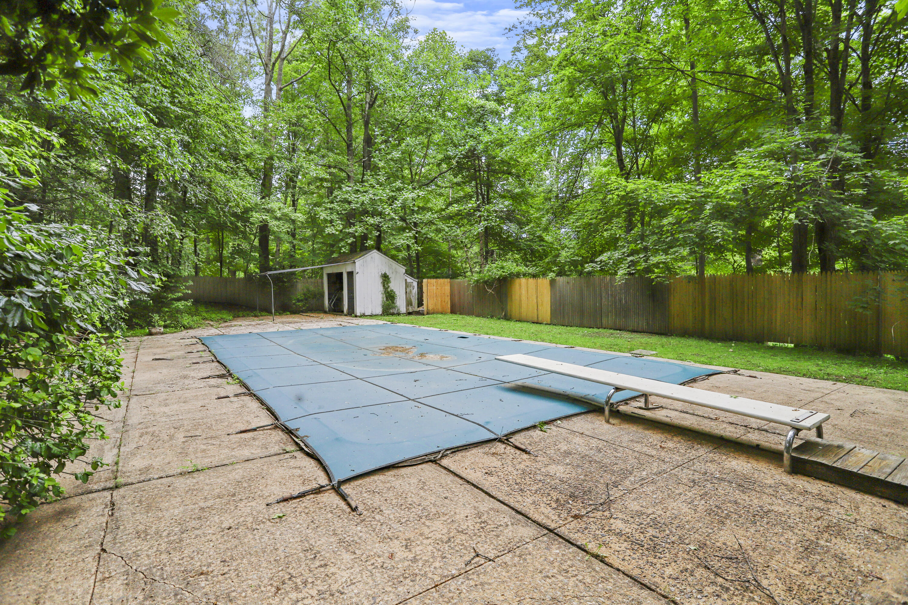 165 Colonial Road New Canaan, CT 06840 - Photo 29 of 37 a view of a backyard with large trees