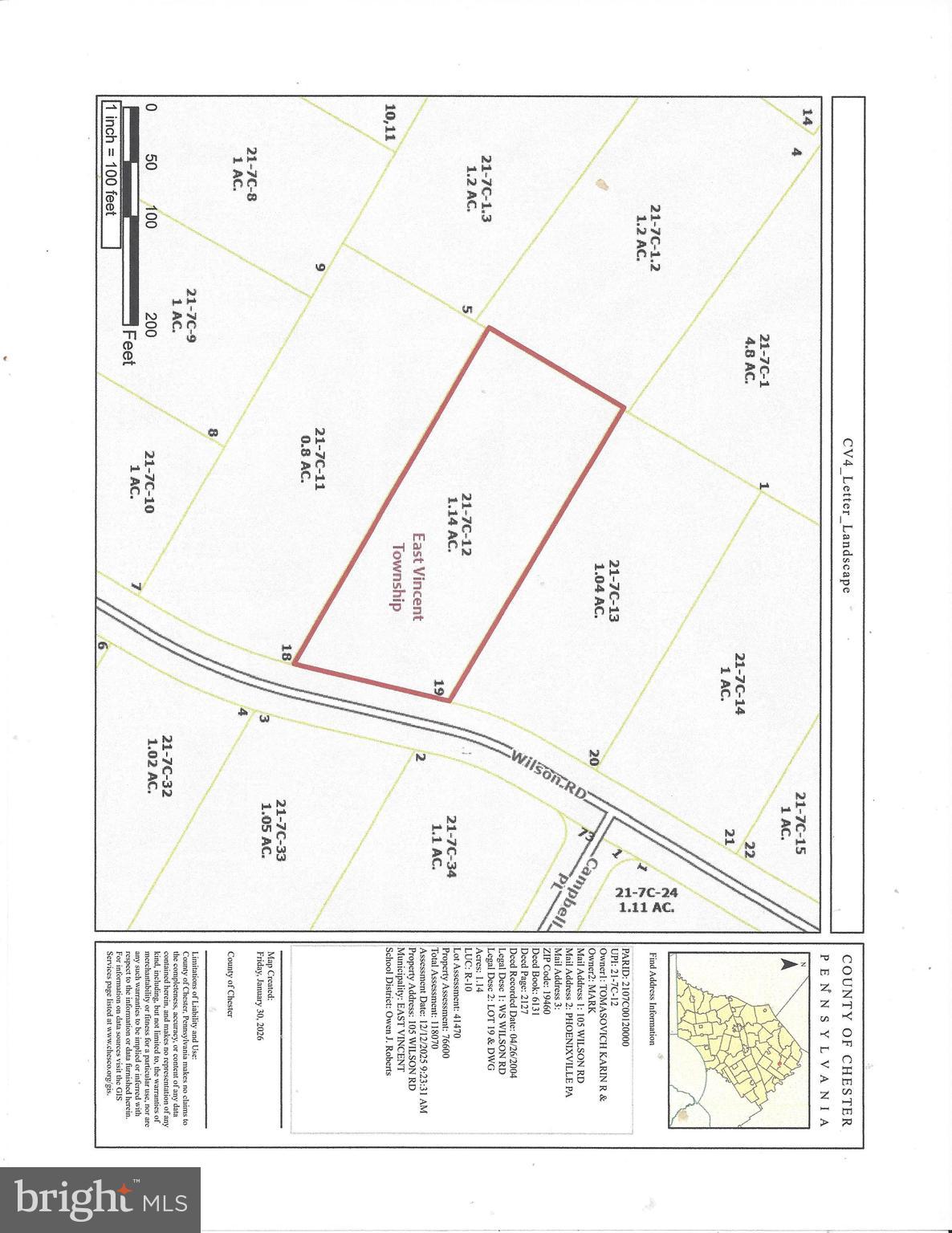105 Wilson Road Phoenixville, PA 19460 - Photo 5 of 19 Plot Plan