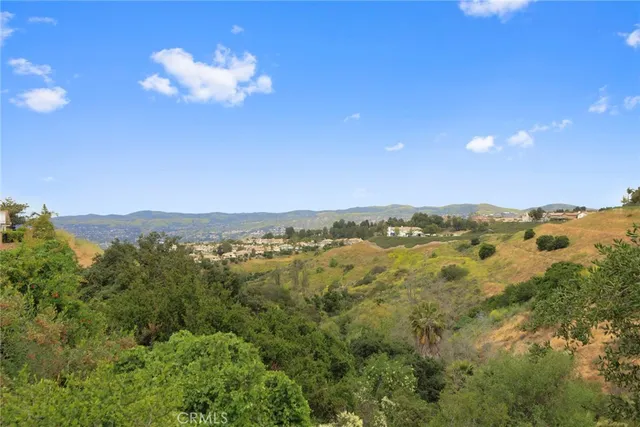 a view of a city with mountains in the background