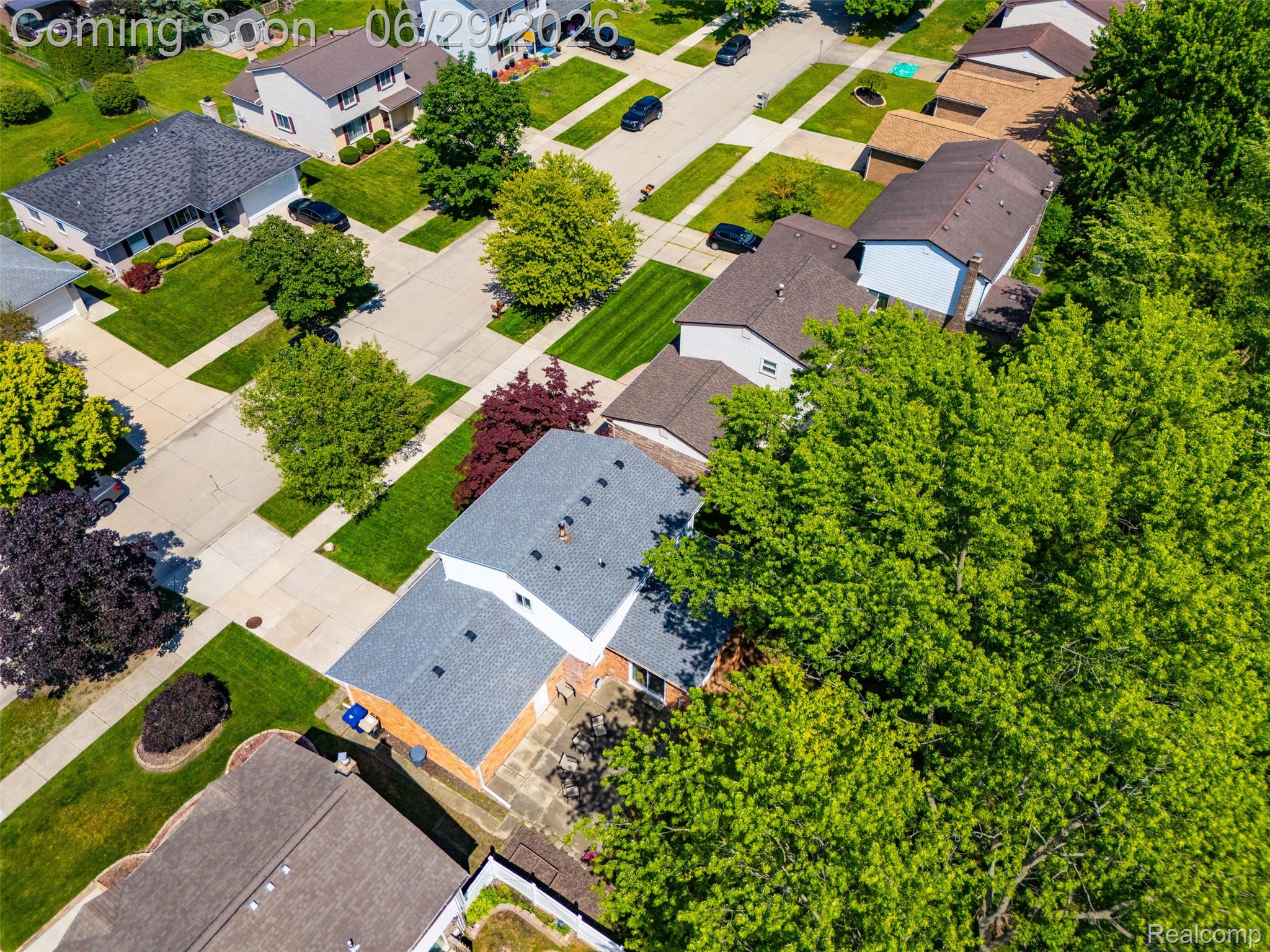 45179 Rudgate Road Canton, MI 48188 - Photo 38 of 48 Aerial perspective showcasing residential properties with established landscaping