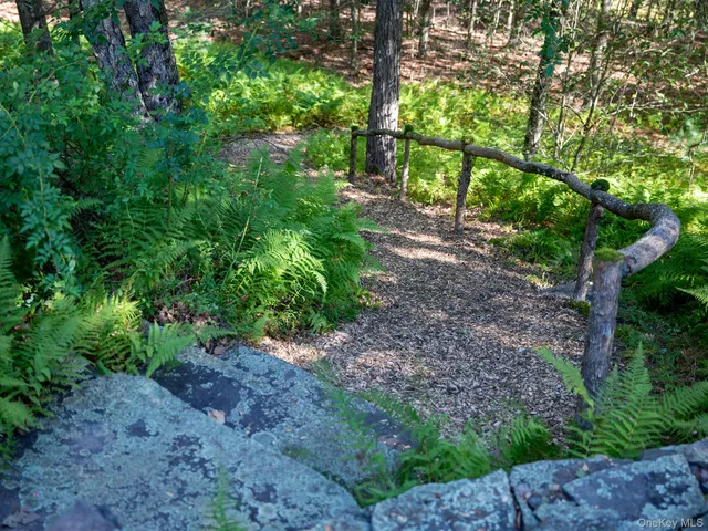 a backyard of a house with lots of green space