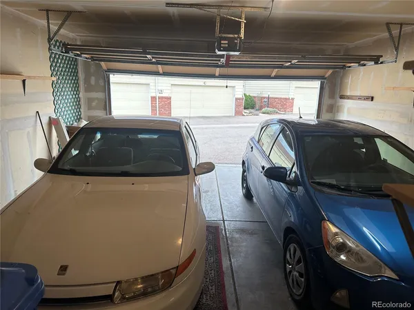 a car parked in a garage