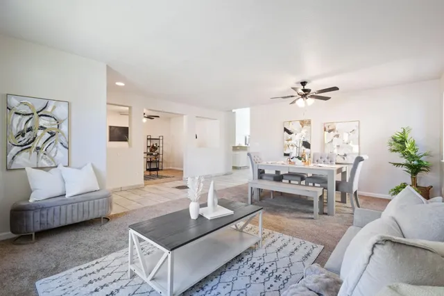 a living room with furniture