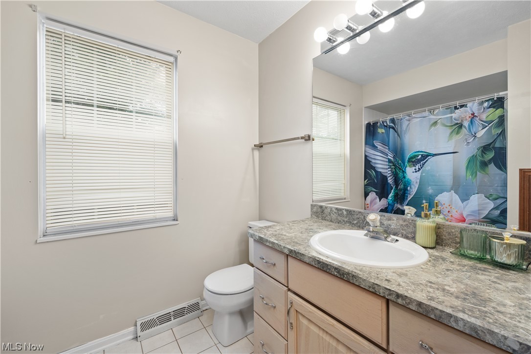 1110 Spring Road Cleveland, OH 44109 - Photo 23 of 33 Bathroom featuring tile floors, vanity with extensive cabinet space, and toilet
