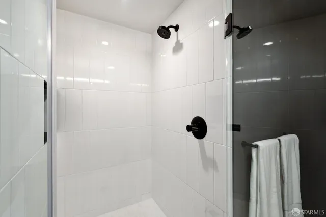 a bathroom with a shower