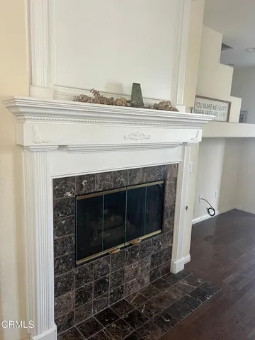 a close view of a fireplace
