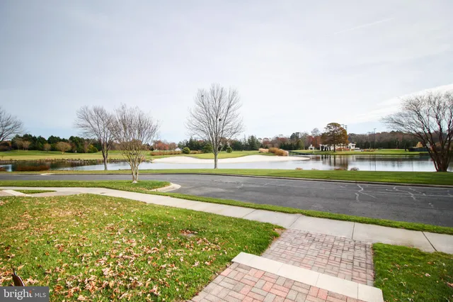 a view of a yard and swimming pool