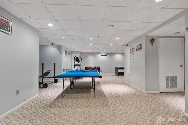 a view of a park with a tree