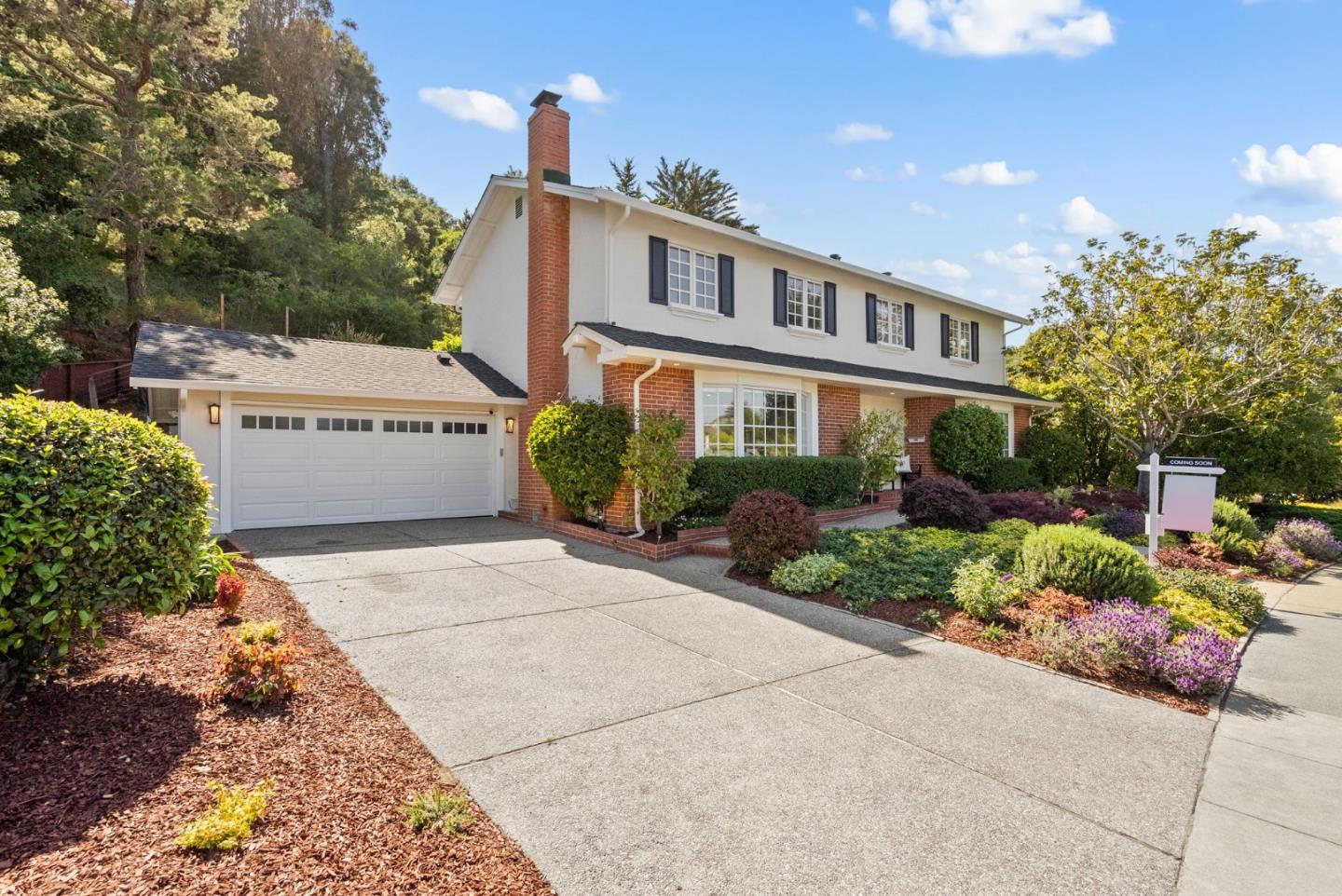 a building view with a garden space