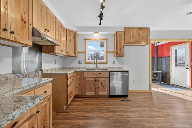 a living room with a large window