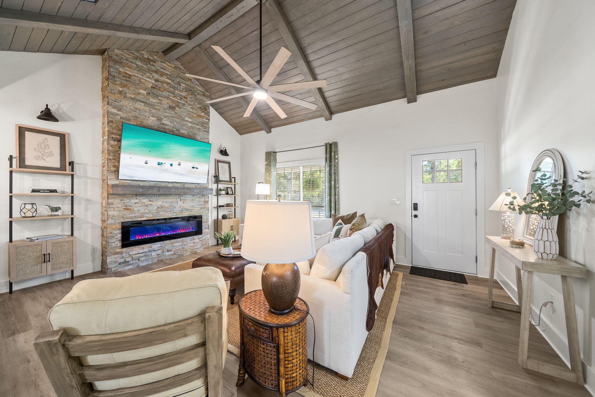 1045 Don Bishop Road Santa Rosa Beach, FL 32459 - Photo 11 of 37 a living room with furniture and a fireplace