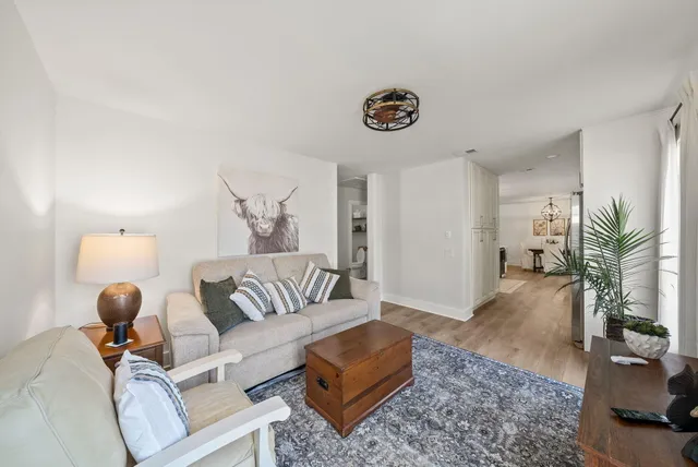 a living room with furniture and a couch