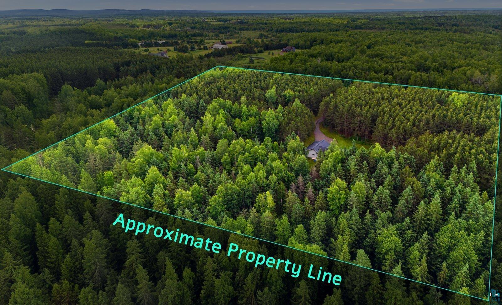 41 East Stark Road Esko, MN 55733 - Photo 17 of 19 Expansive wooded property featuring a single-family residence with a dark roof and a paved driveway