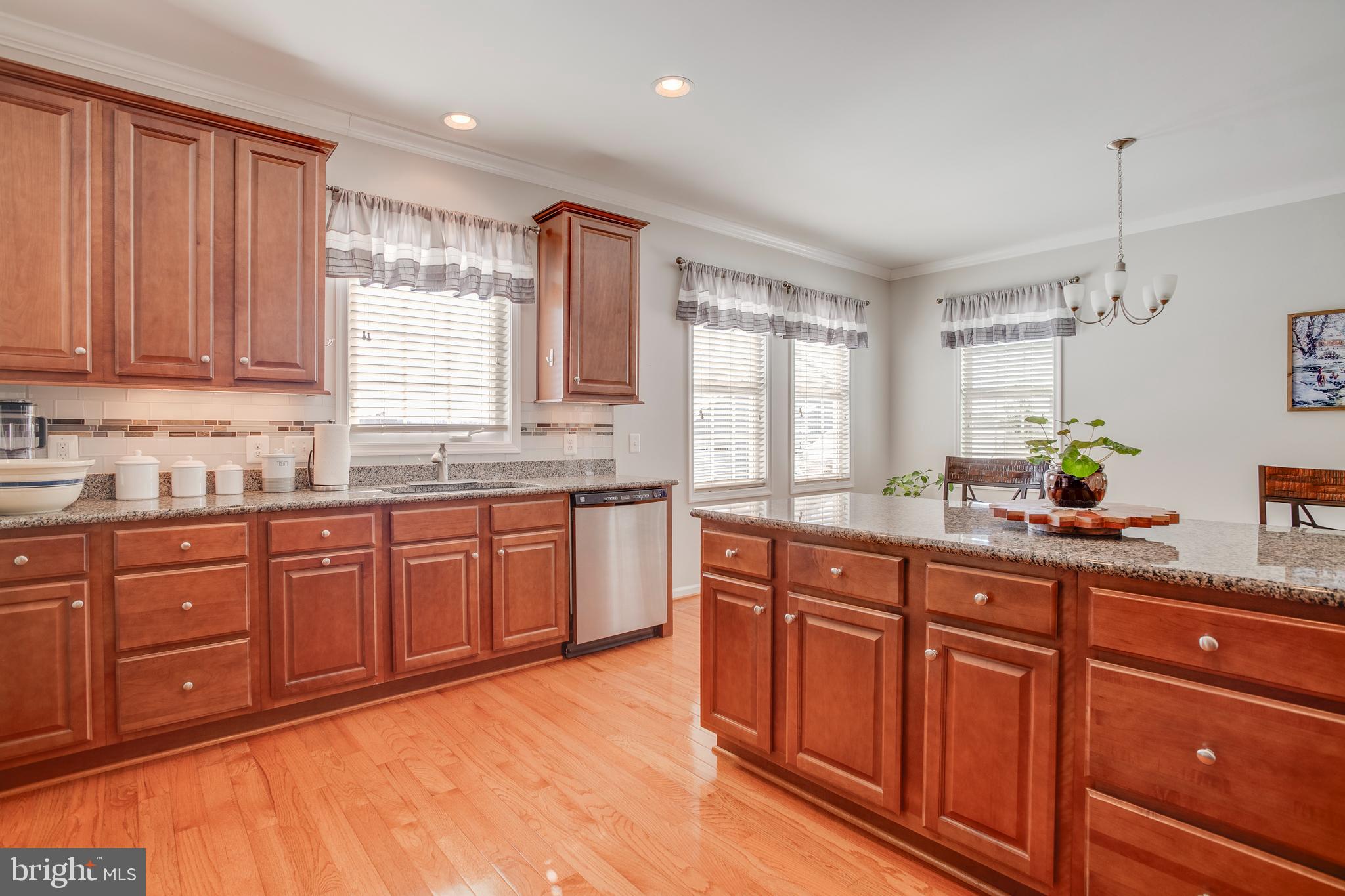 9408 Blackbird Loop Culpeper, VA 22701 - Photo 14 of 89 a kitchen with stainless steel appliances granite countertop wooden cabinets a sink and dishwasher with wooden floor