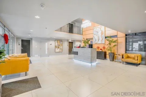 a view of a glass door and chair