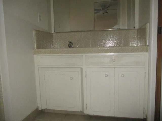a view of white cabinets