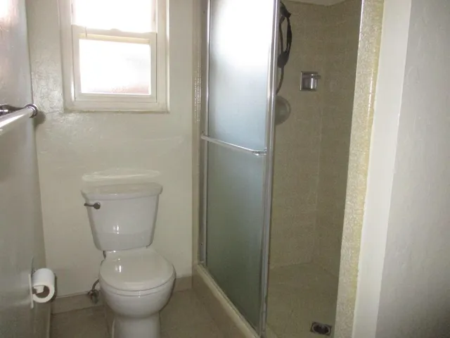 a bathroom with a toilet and a window