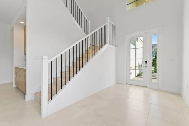 a view of an entryway with staircase