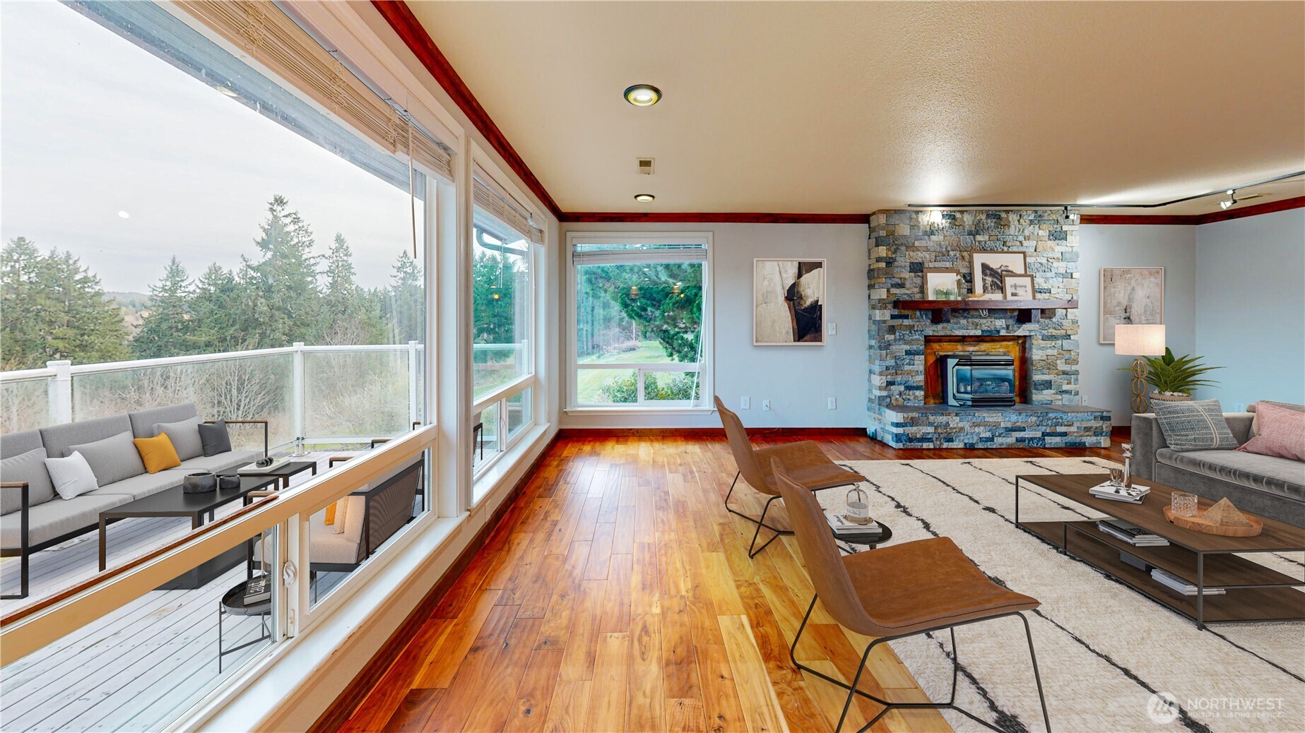 5810 Meridian Road Southeast Olympia, WA 98513 - Photo 15 of 40 a dining room with furniture and a fireplace