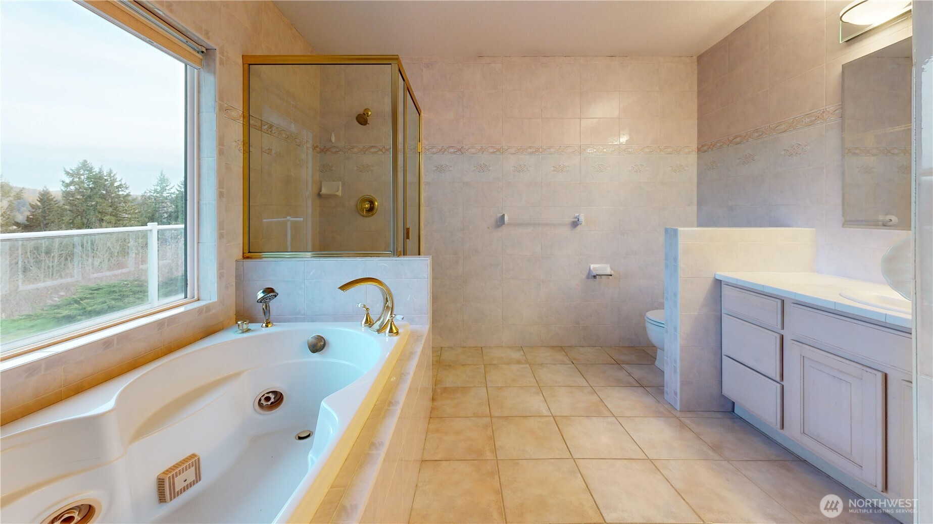 5810 Meridian Road Southeast Olympia, WA 98513 - Photo 26 of 40 a bathroom with a tub sink and mirror