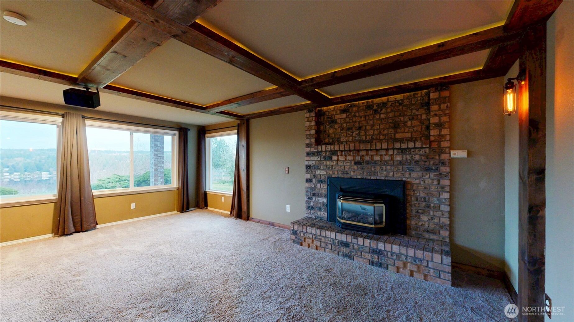 5810 Meridian Road Southeast Olympia, WA 98513 - Photo 29 of 40 a view of empty room with a fireplace and window