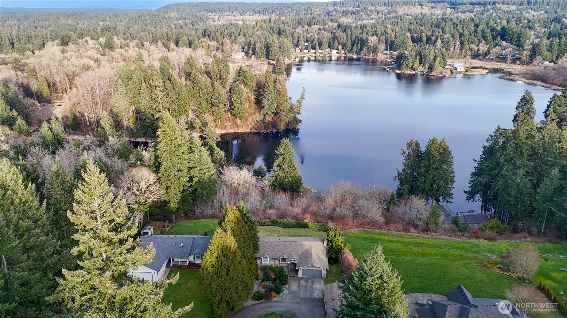 5810 Meridian Road Southeast Olympia, WA 98513 - Photo 40 of 40 an aerial view of residential house with outdoor space and lake view