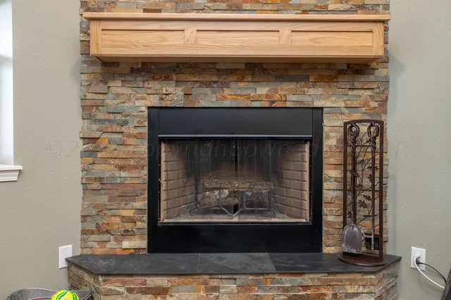 a closeup fireplace