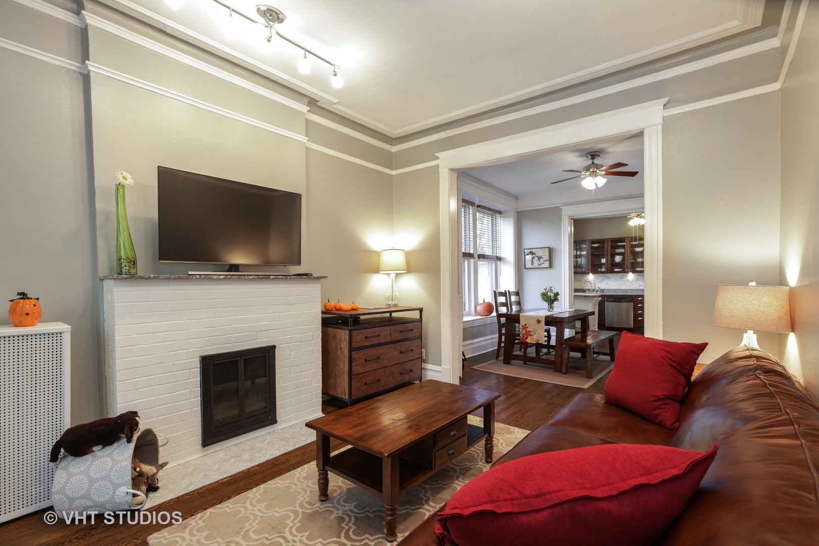 2159 North Seminary Avenue, Unit B Chicago, IL 60614 - Photo 3 of 14 a living room with furniture and a fireplace