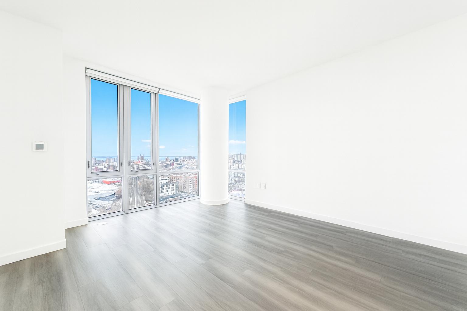 1524 Sheepshead Bay Road, Unit 17D Brooklyn, NY 11235 - Photo 3 of 24 a view of an empty room with wooden floor