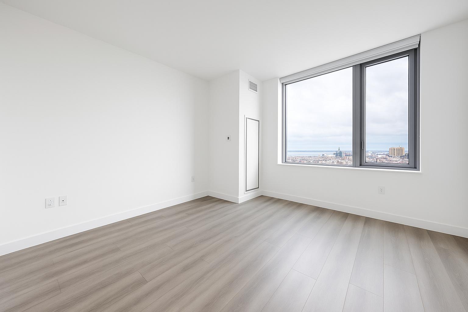 1524 Sheepshead Bay Road, Unit 17D Brooklyn, NY 11235 - Photo 5 of 24 an empty room with wooden floor and windows