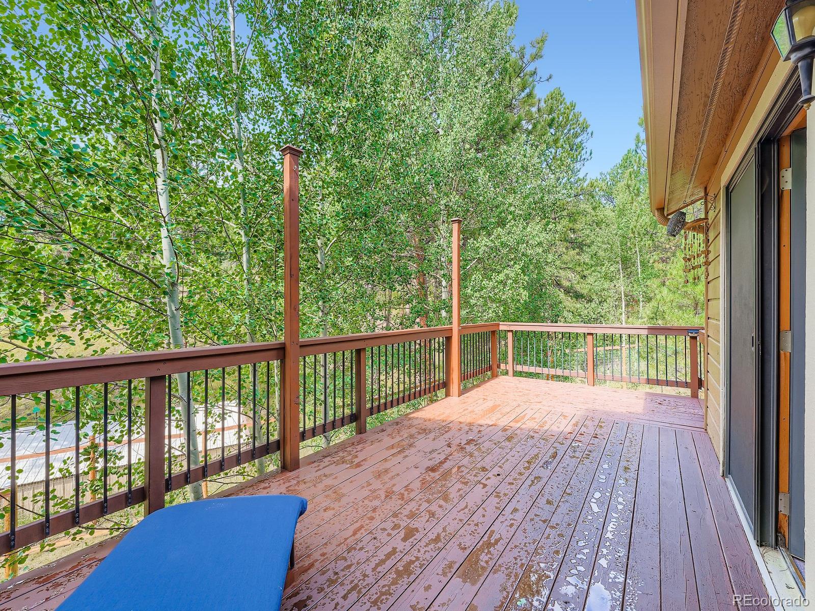 425 Patty Drive Evergreen, CO 80439 - Photo 19 of 43 a view of balcony with deck and wooden floor