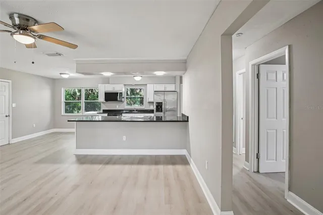 a view of kitchen and window