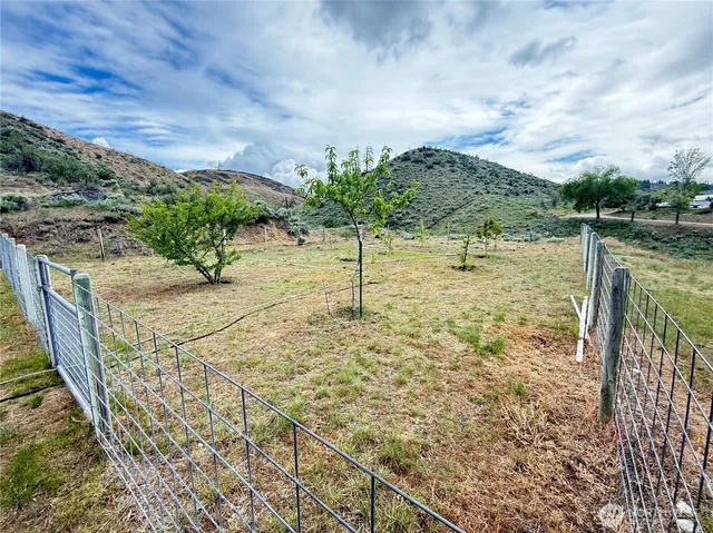 a view of a lake with a mountain in the background