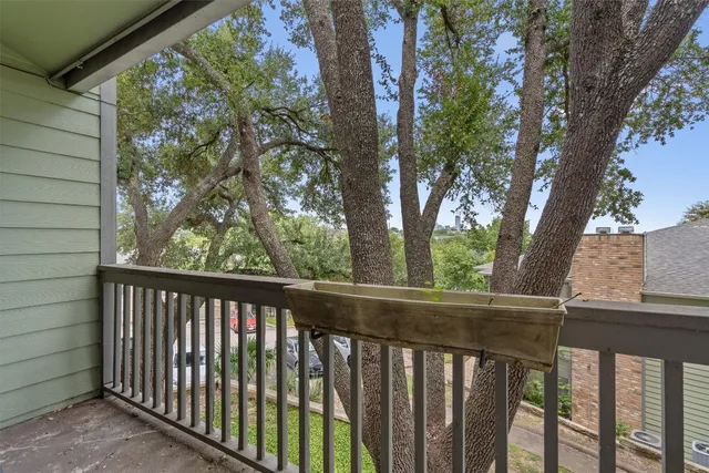 a view of a street from a window