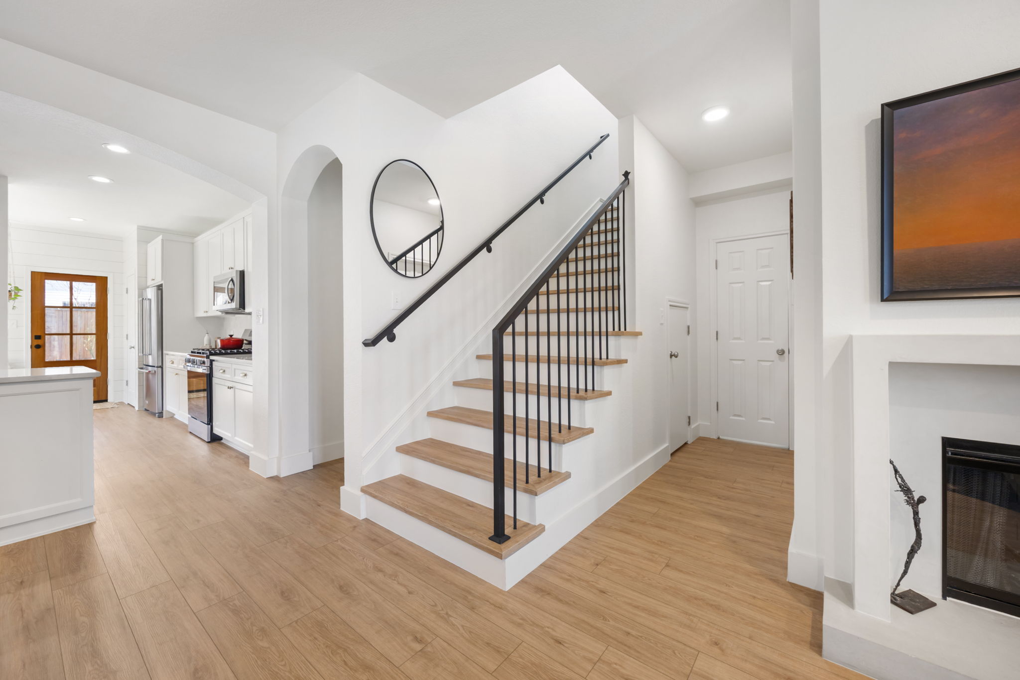 2510 Thornton Road Austin, TX 78704 - Photo 19 of 40 a view of entryway with wooden floor and stairs
