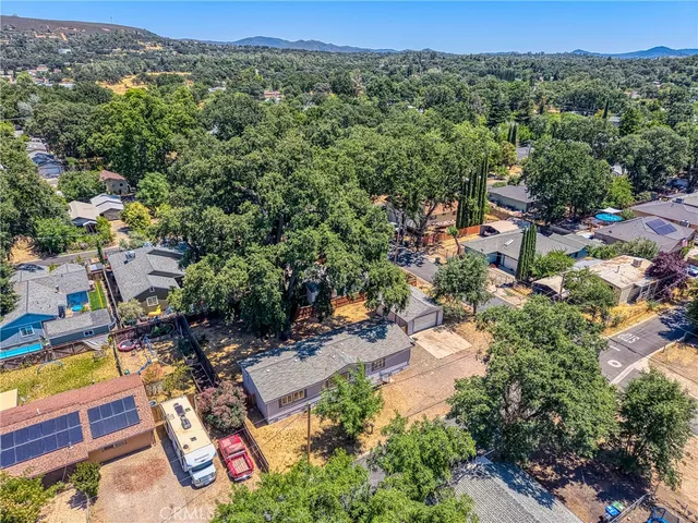 an aerial view of a house