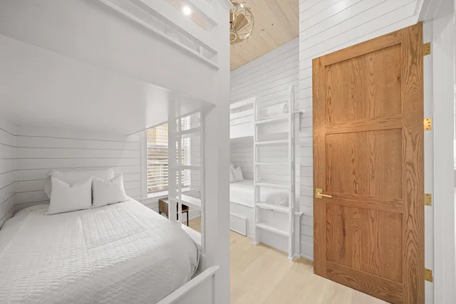 a view of a lake with a large building