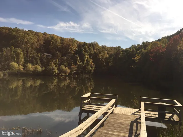 a view of a lake with a mountain