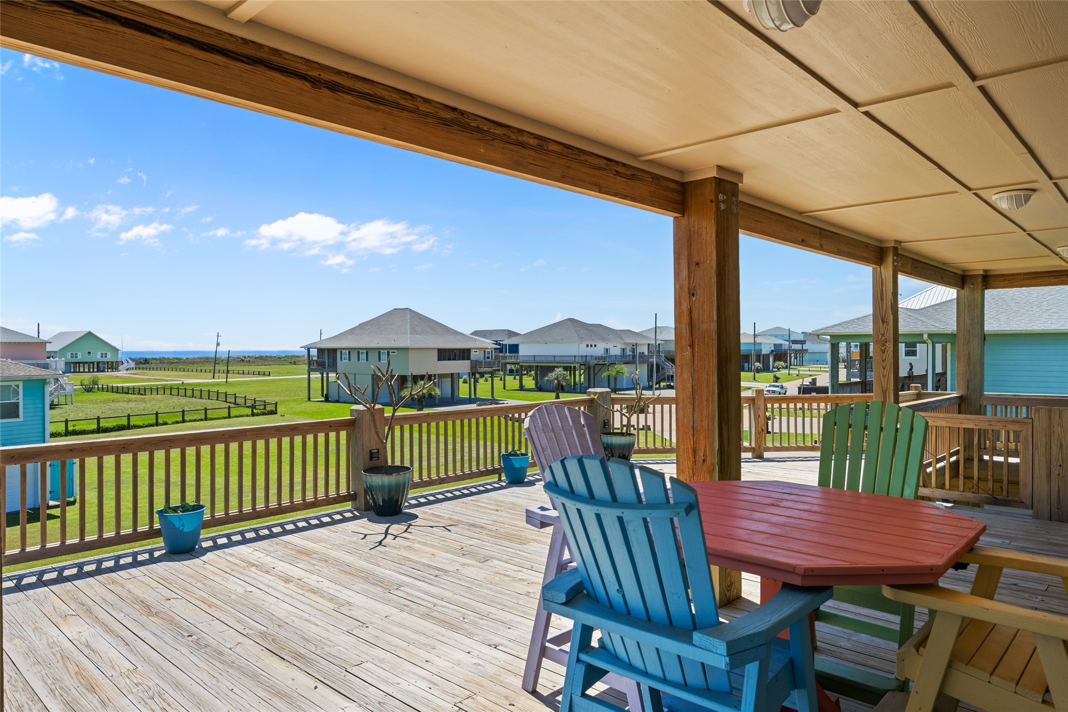 817 Boyt Road Crystal Beach, TX 77650 - Photo 14 of 49 a view of a chairs on the roof deck