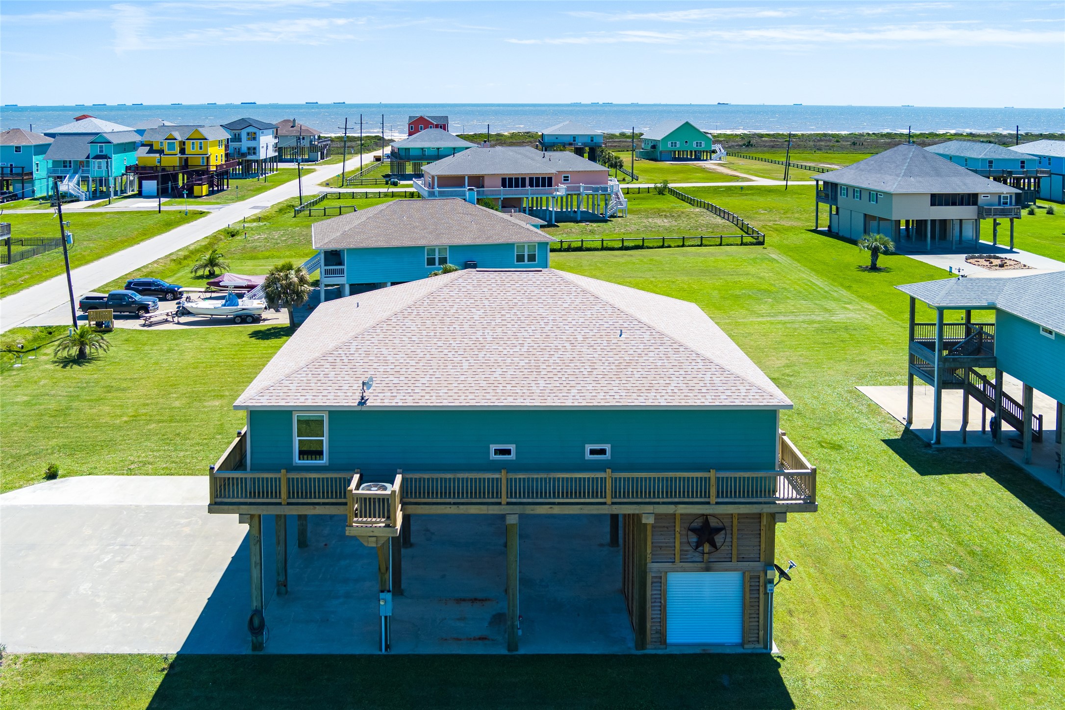 817 Boyt Road Crystal Beach, TX 77650 - Photo 6 of 49 an aerial view of a house with a yard