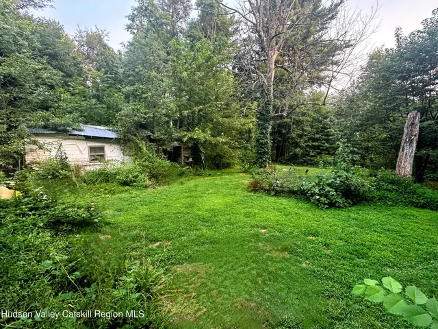 a backyard of a house with wooden floor