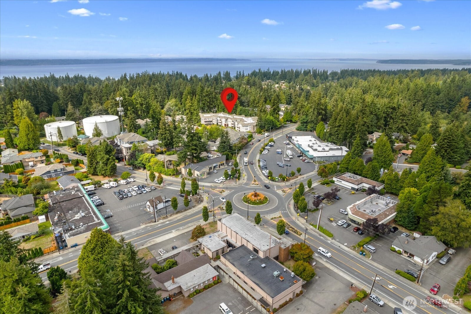 8500 Main Street, Unit F205 Edmonds, WA 98026 - Photo 28 of 30 an aerial view of residential houses with outdoor space