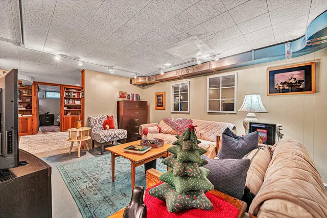 a living room with furniture