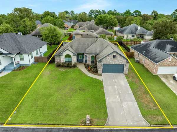 an aerial view of a house