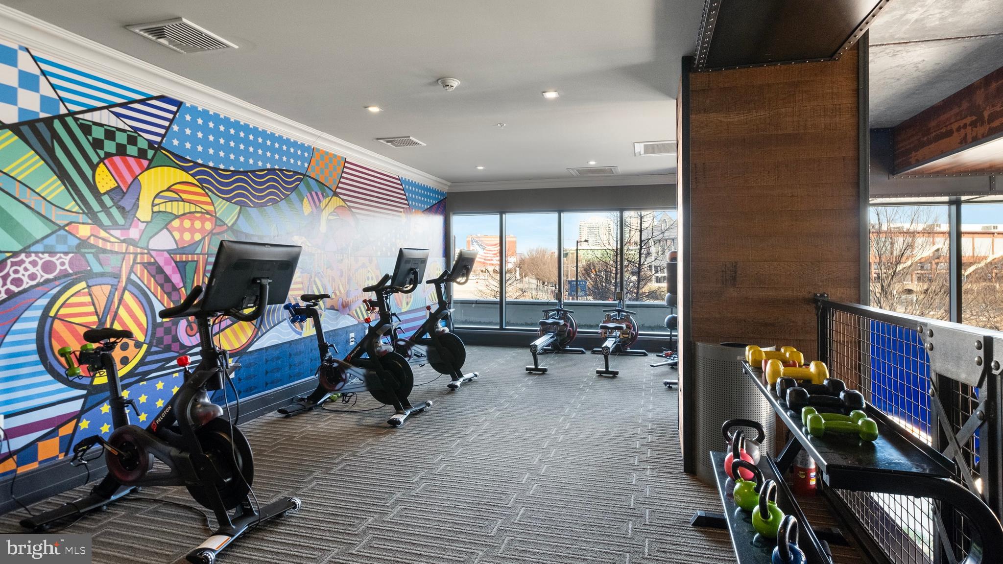235 North Christopher Columbus Boulevard, Unit 312 Philadelphia, PA 19106 - Photo 39 of 55 a view of a room with gym equipment