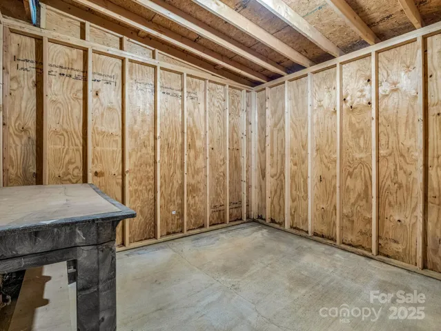 a view of a room with a window