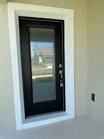 a view of a wooden door