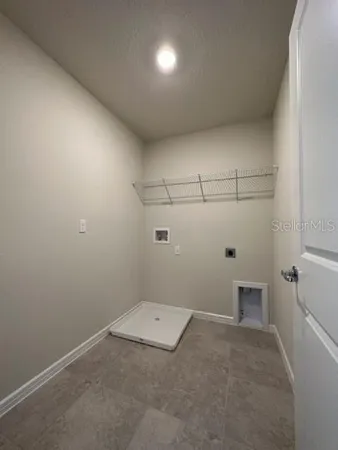 view of a closet from a window