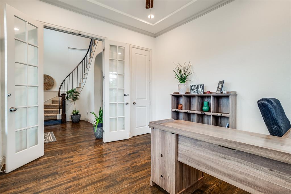 608 Arma Road Allen, TX 75002 - Photo 4 of 40 a view of a workspace with furniture and wooden floor